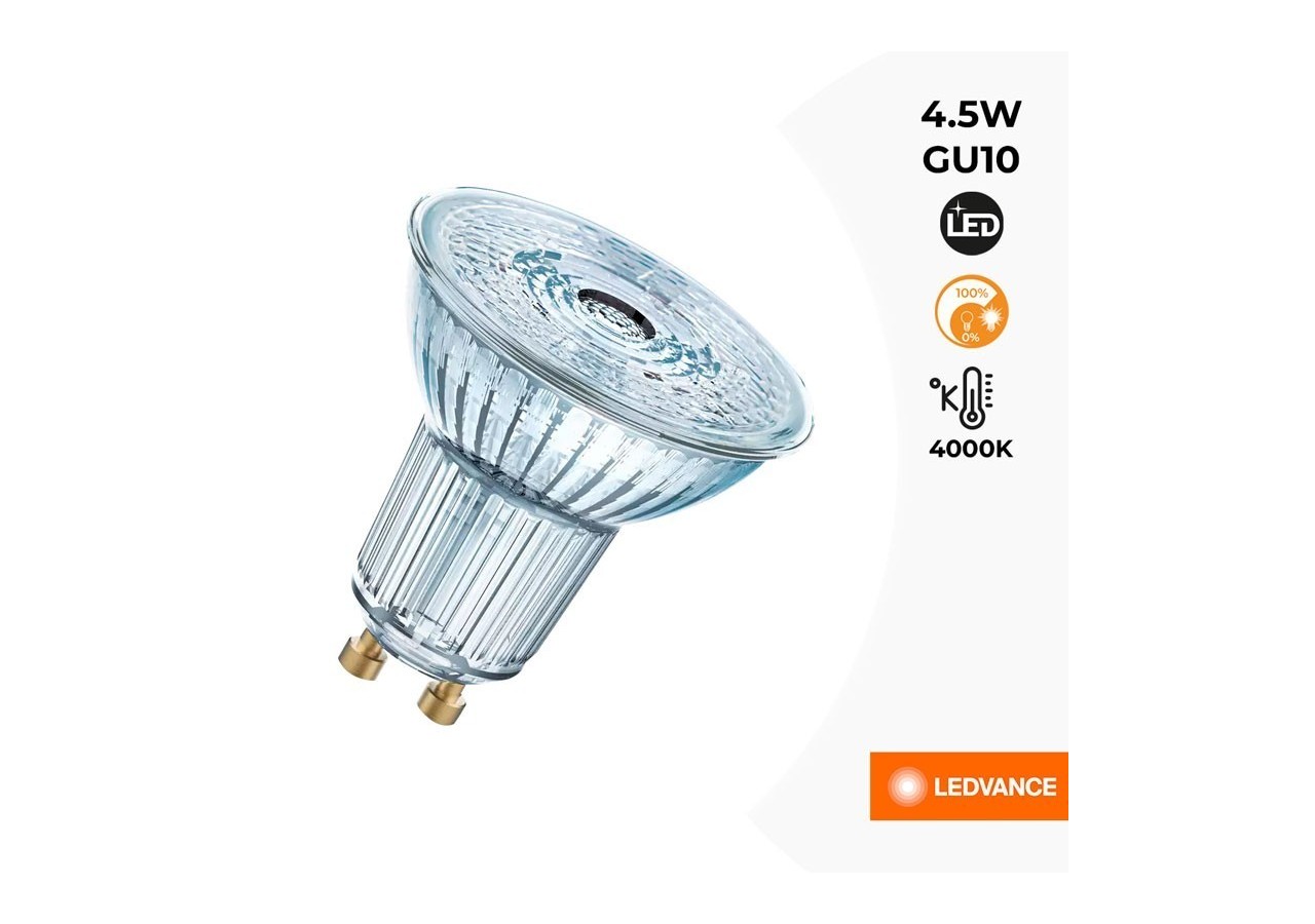 Ampoule LED GU10 5.5W OSRAM Parathom DIM PAR16 36 degrés Régulable 4000 degrés K - O608252 - Barcelona LED