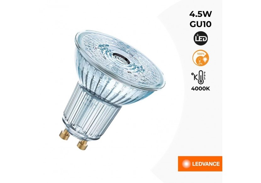 Ampoule LED GU10 5.5W OSRAM Parathom DIM PAR16 36 degrés Régulable 4000 degrés K - O608252 - Barcelona LED