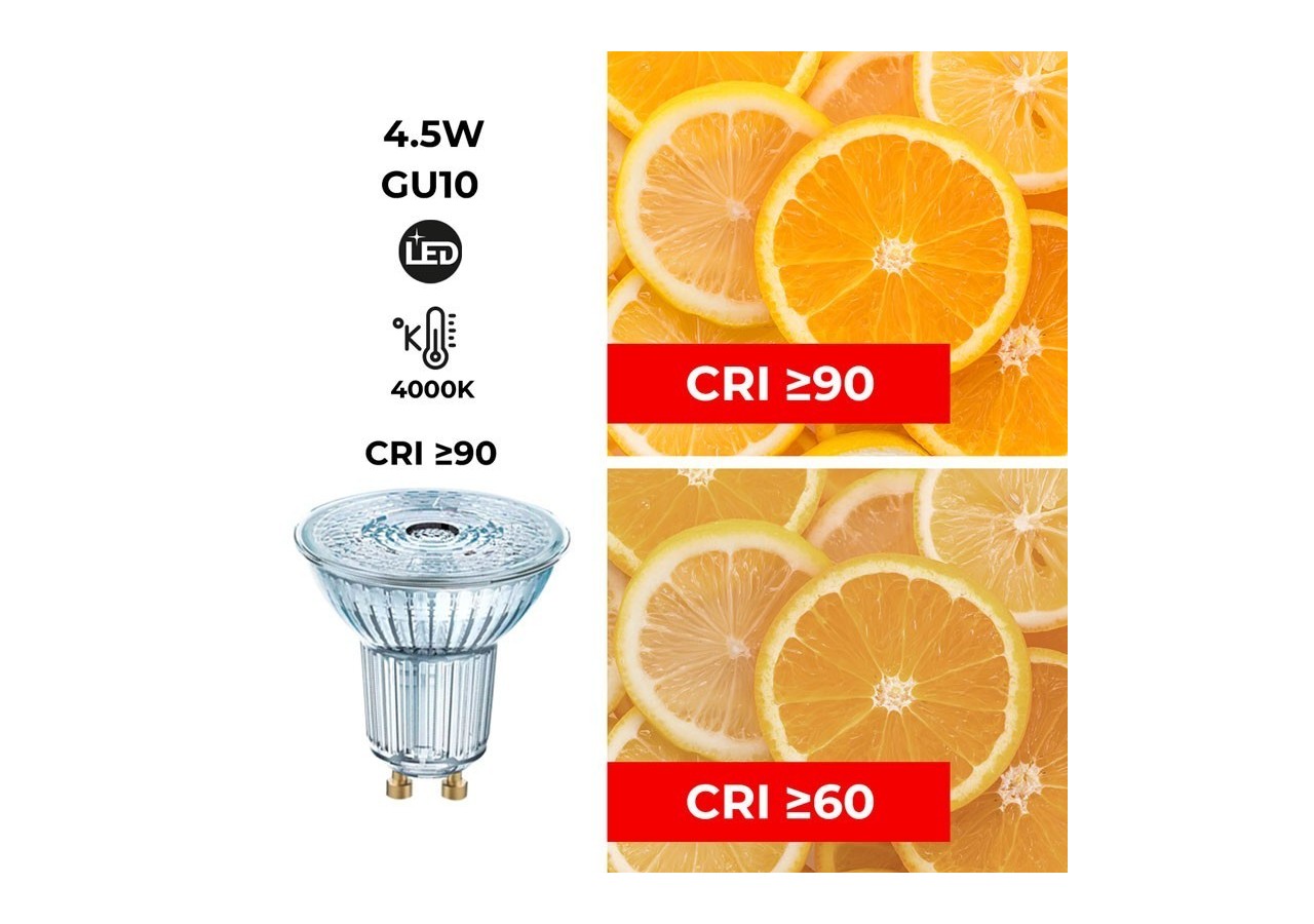 Ampoule LED GU10 5.5W OSRAM Parathom DIM PAR16 36 degrés Régulable 4000 degrés K - O608252 - Barcelona LED