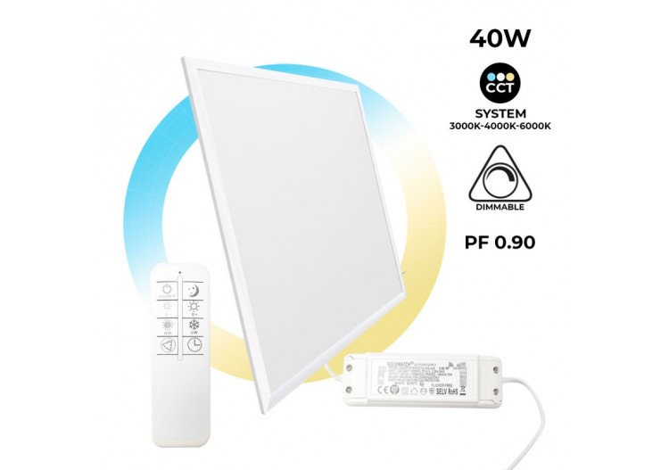 Panneau LED 60x60 extra-plat CCT dimmable avec télécommande - 40W - B5235-3CCT - Barcelona LED