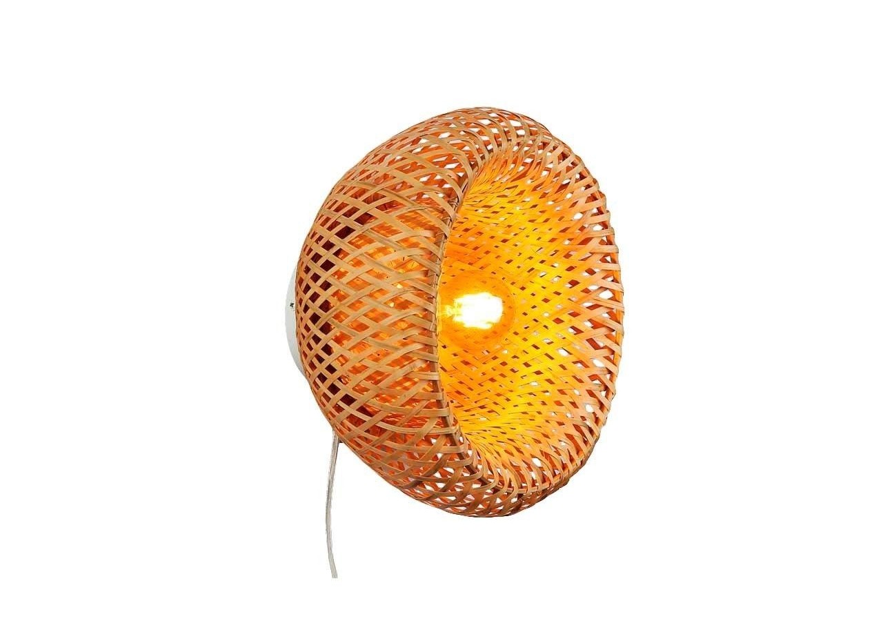 Applique murale en osier avec prise "Round" - LM165-P - Barcelona LED