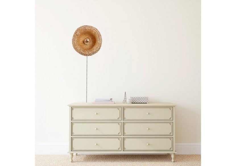 Applique murale en osier avec prise "Round" - LM165-P - Barcelona LED