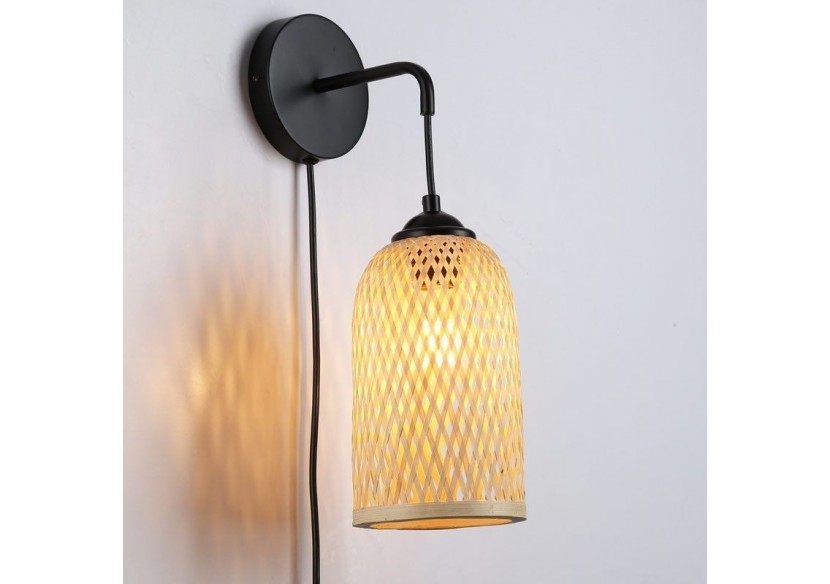 Applique en osier avec prise "Frida" E27 - LM164-P - Barcelona LED