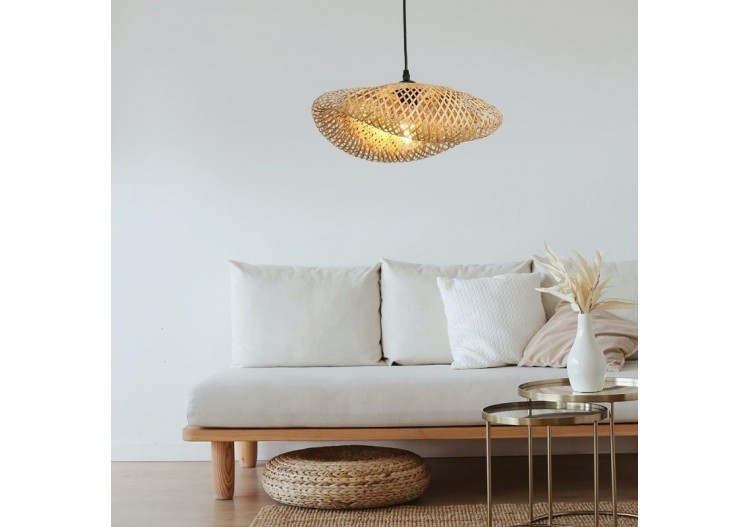 Lampe suspendue en osier avec prise "Vimet" - LM150-C - Barcelona LED 2