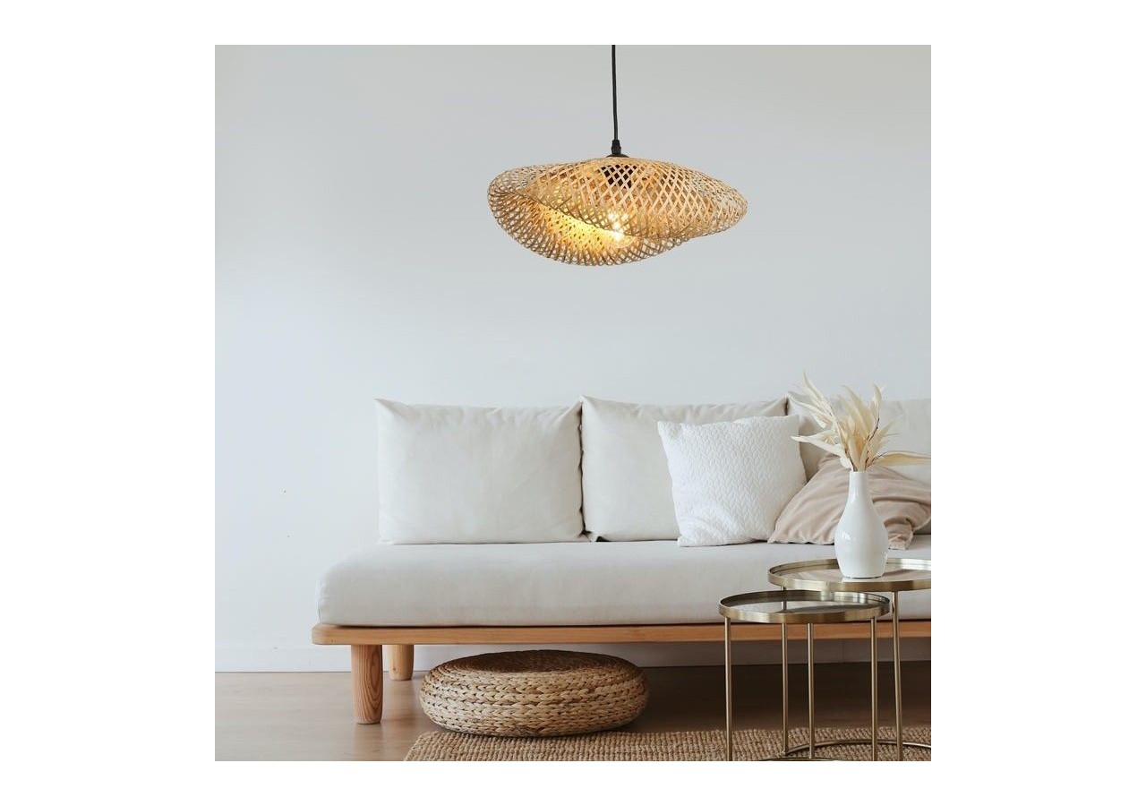 Lampe suspendue en osier avec prise "Vimet" - LM150-C - Barcelona LED