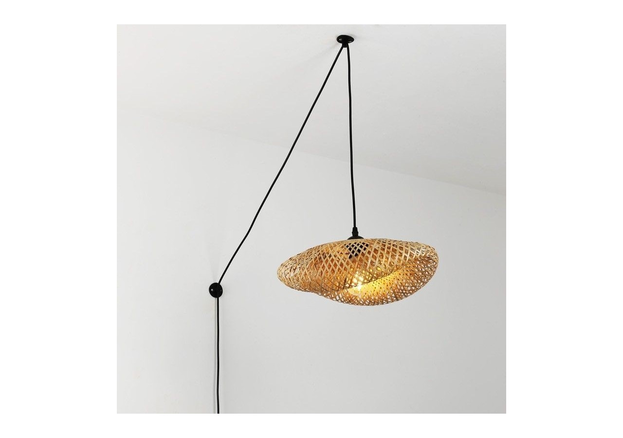 Lampe suspendue en osier avec prise "Vimet" - LM150-C - Barcelona LED