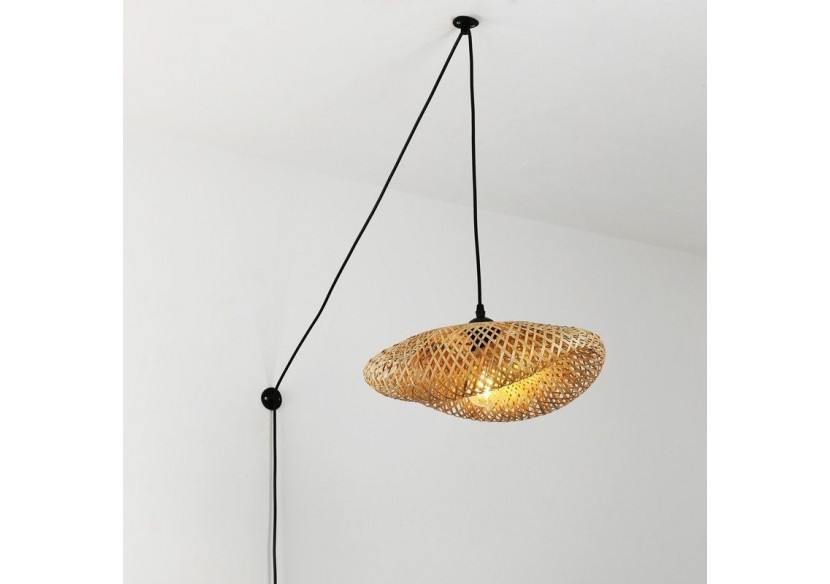 Lampe suspendue en osier avec prise "Vimet" - LM150-C - Barcelona LED