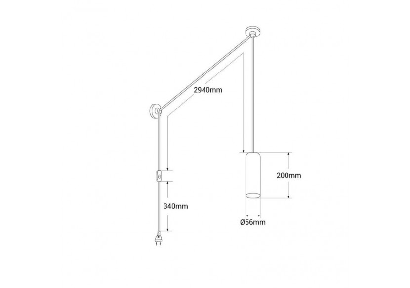 Suspension minimaliste avec câble et prise "RIM" - GU10 - LN3007-B - Barcelona LED