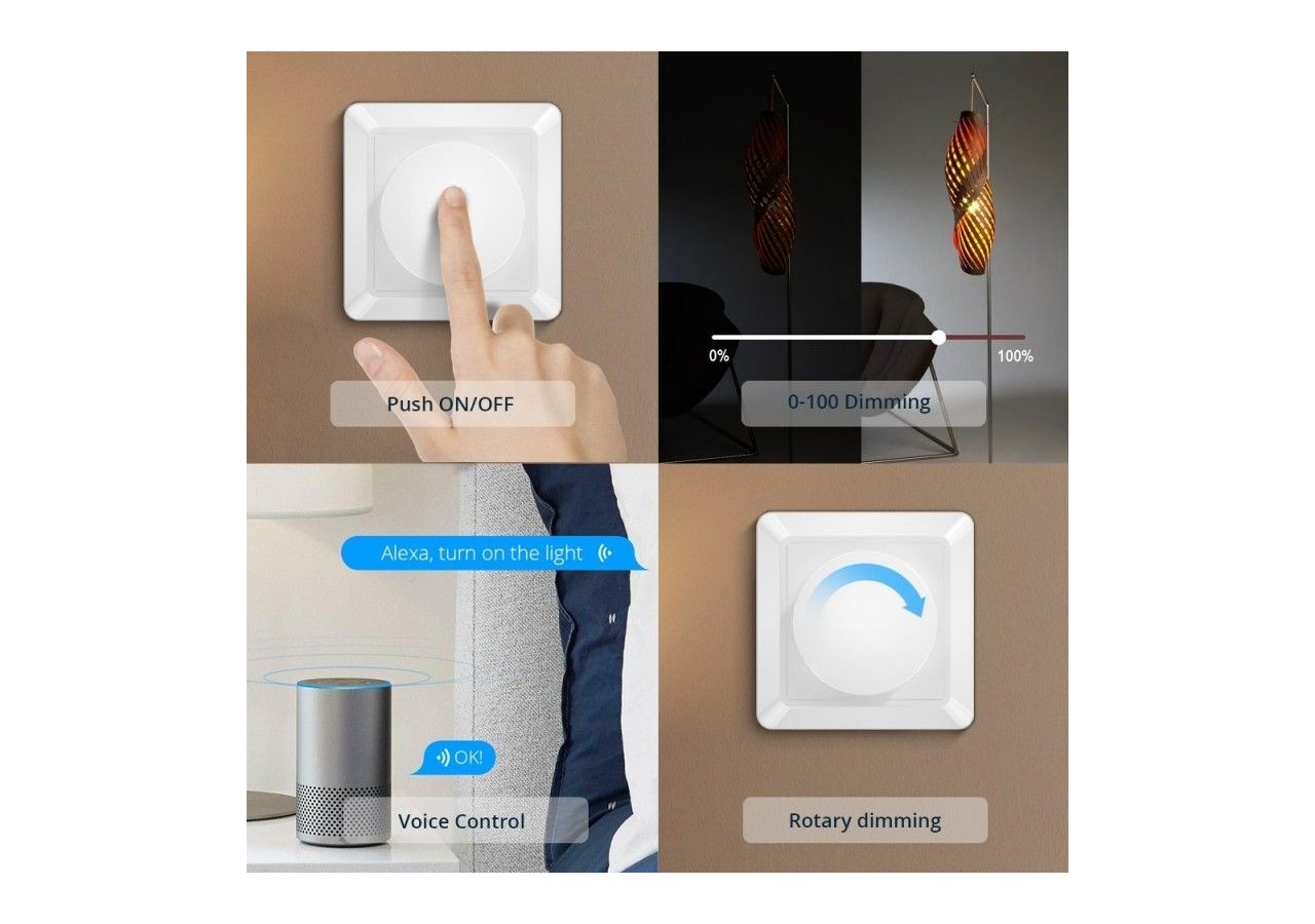 Interrupteur variateur SMART WIFI 200W Fonction marche / arrêt - B704-WIFI - Barcelona LED