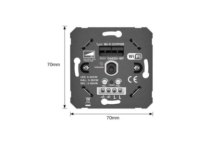 Interrupteur variateur SMART WIFI 200W Fonction marche / arrêt - B704-WIFI - Barcelona LED