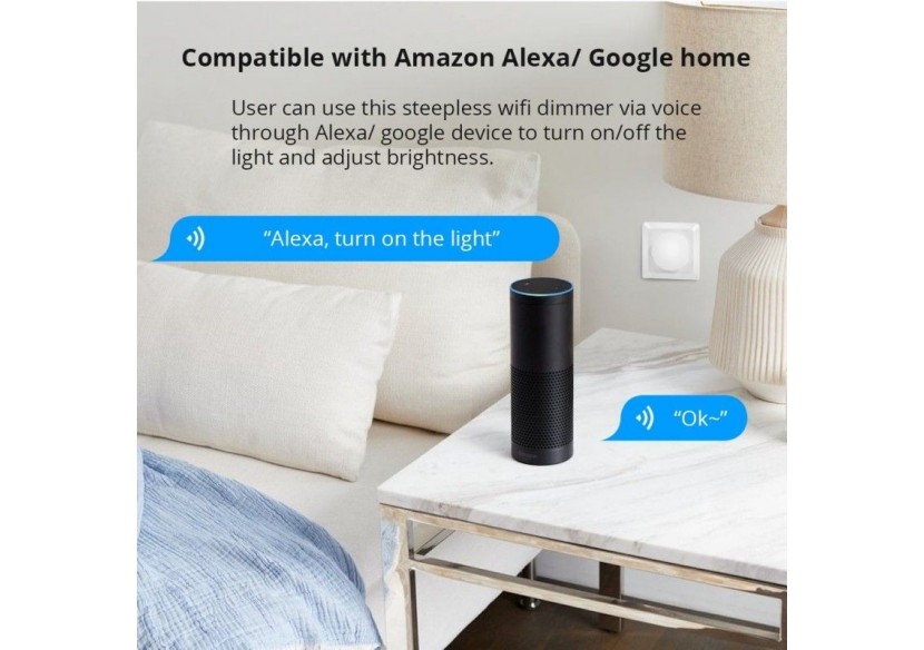 Interrupteur variateur SMART WIFI 200W Fonction marche / arrêt - B704-WIFI - Barcelona LED