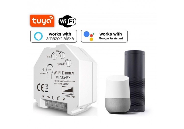 Dimmer SMART WIFI 250W Tuya APP - PUSH - B704-SPUSH - Barcelona LED 2