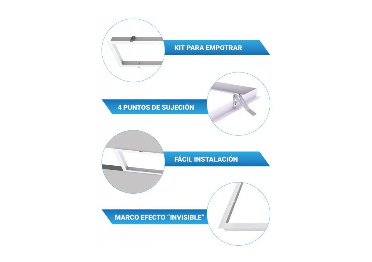 Kit cadre encastré pour panneaux LED 120x60 - B4270-120x60 - Barcelona LED