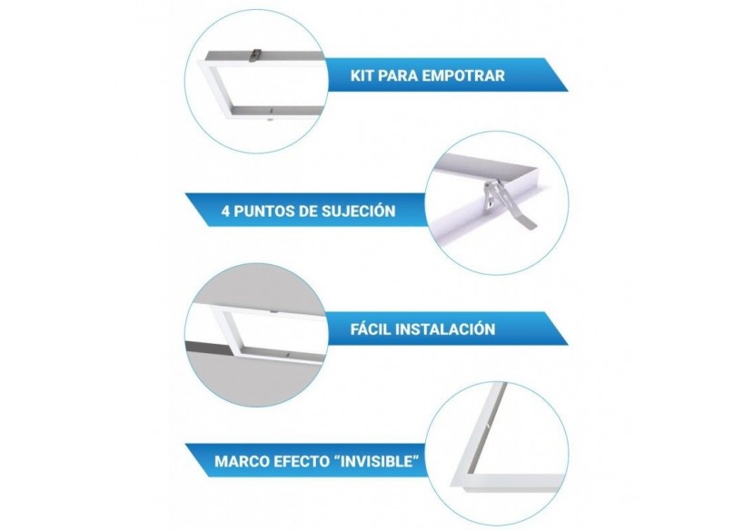 Kit cadre encastré pour panneaux LED 120x60 - B4270-120x60 - Barcelona LED