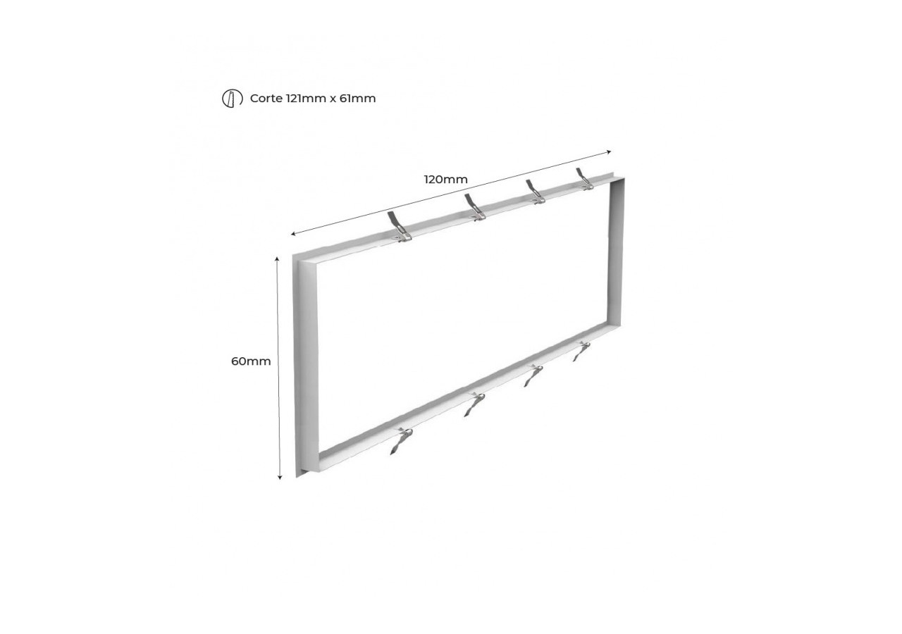 Kit cadre encastré pour panneaux LED 120x60 - B4270-120x60 - Barcelona LED