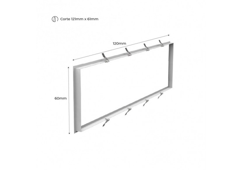 Kit cadre encastré pour panneaux LED 120x60 - B4270-120x60 - Barcelona LED