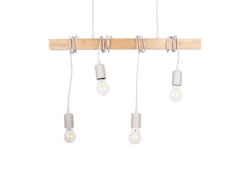 Suspension vintage en bois "Otto" - 4 x E27 - LM131-B - Barcelona LED Suspension vintage en bois "Otto" - 4 x E27 - LM131-B - Barcelona LED