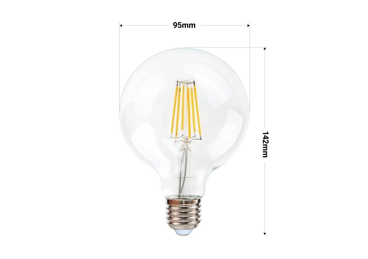 Ampoule à filament LED G95 E27 8W - BF1-G95E27-BC - Barcelona LED