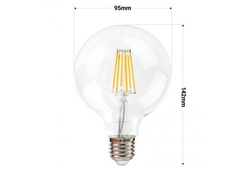 Ampoule à filament LED G95 E27 8W - BF1-G95E27-BC - Barcelona LED
