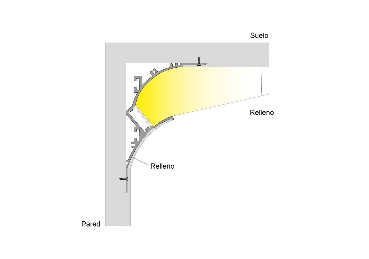 Profilé en aluminium lèche-mur 66x120mm (2m) - BPERFALP194 - Barcelona LED