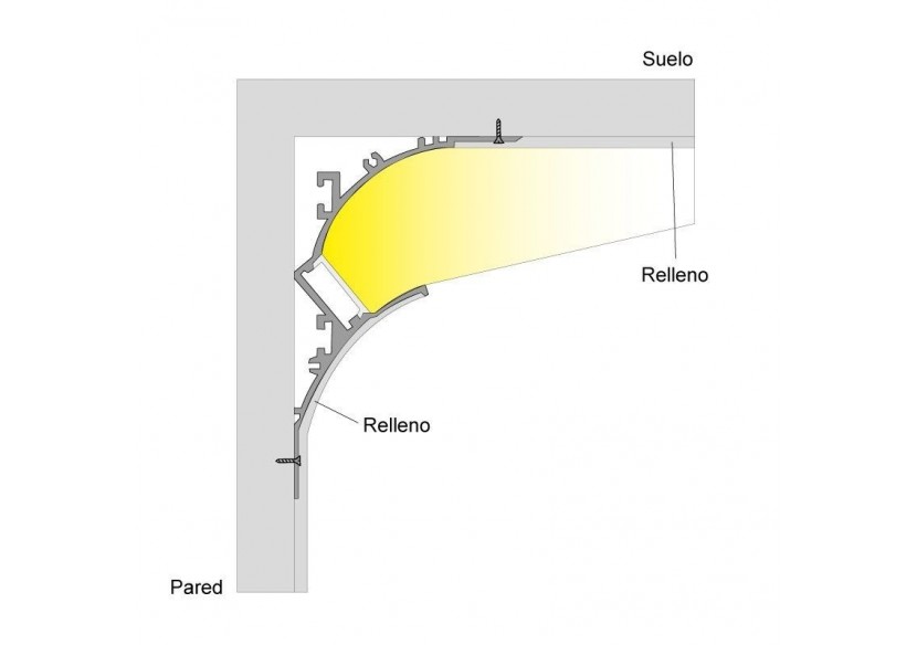 Profilé en aluminium lèche-mur 66x120mm (2m) - BPERFALP194 - Barcelona LED
