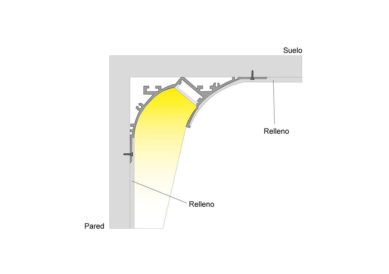 Profilé en aluminium lèche-mur 66x120mm (2m) - BPERFALP194 - Barcelona LED