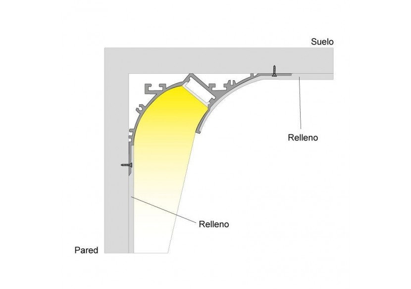 Profilé en aluminium lèche-mur 66x120mm (2m) - BPERFALP194 - Barcelona LED