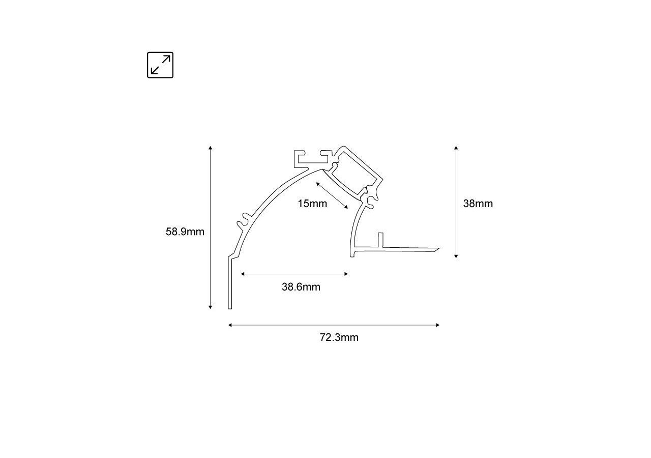 Profilé en aluminium lèche-mur 72.3x58.9mm (2m) - BPERFALP127-R - Barcelona LED