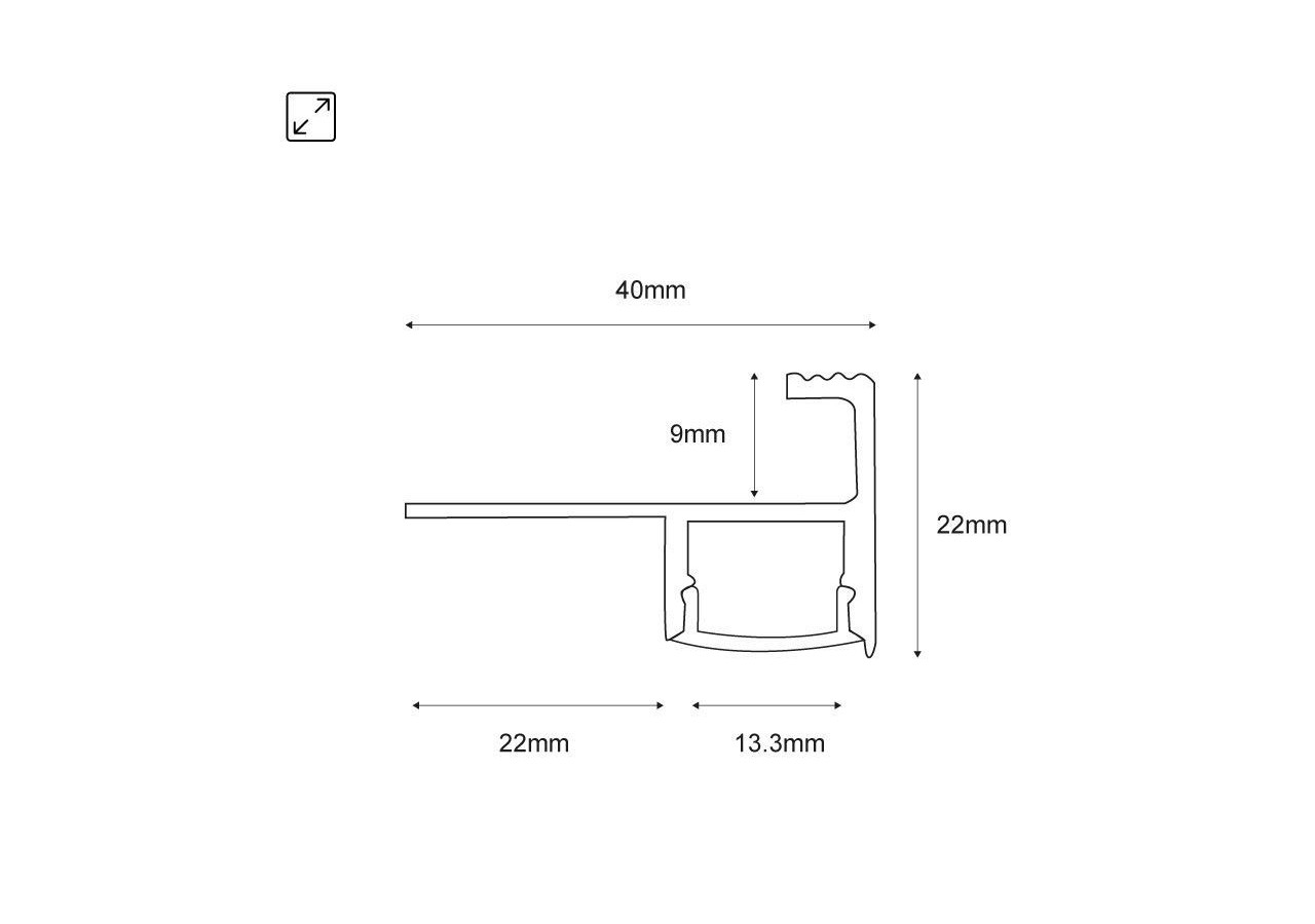 Profilé d'escalier/nez de marche à intégrer pour ruban LED jusqu'à 12 mm - BPERFALP184-9 - Barcelona LED
