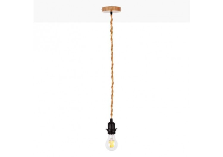 Suspension en bois pour ampoule E27 130cm - K15 - Barcelona LED