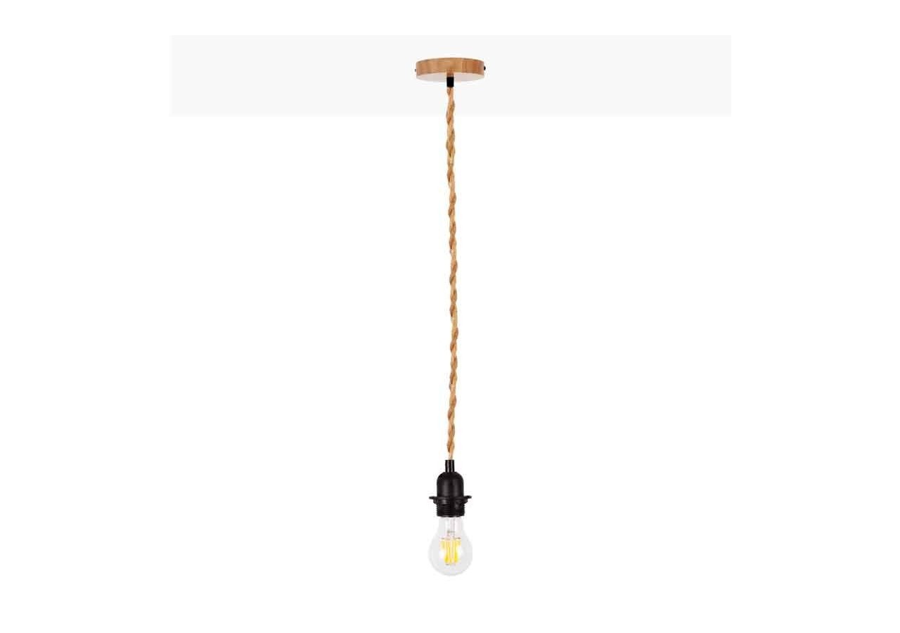 Suspension en bois pour ampoule E27 130cm - K15 - Barcelona LED