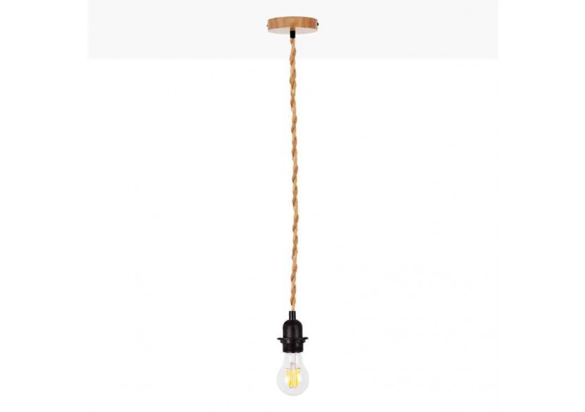Suspension en bois pour ampoule E27 130cm - K15 - Barcelona LED Suspension en bois pour ampoule E27 130cm - K15 - Barcelona LED