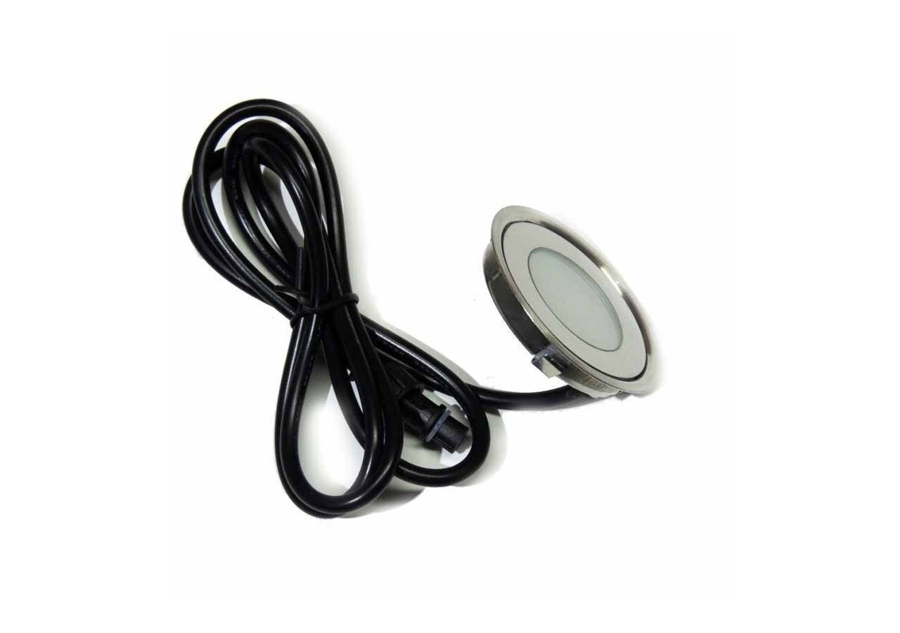 Kit 6 spots LED encastrables au sol diamètre 58x9mm 0,5W 12V-DC IP67 - BA50001-AZ - Barcelona LED