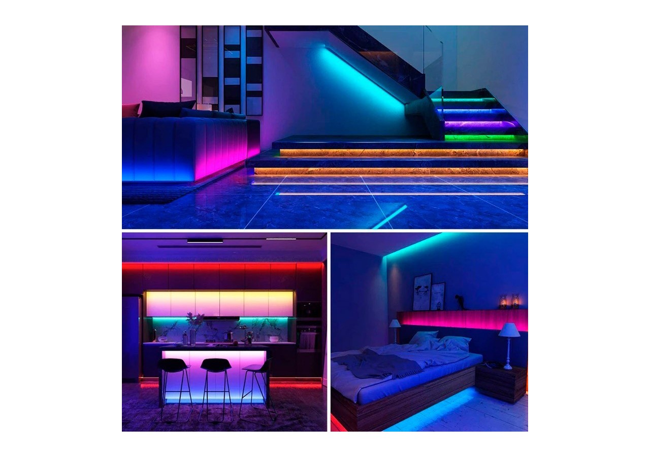 Ruban LED intelligent IC RGB 12V DC - 14,4 W/m -IP20 - 60 LED/m - Largeur 10mm - 5 mètres - B1576RGB - Barcelona LED