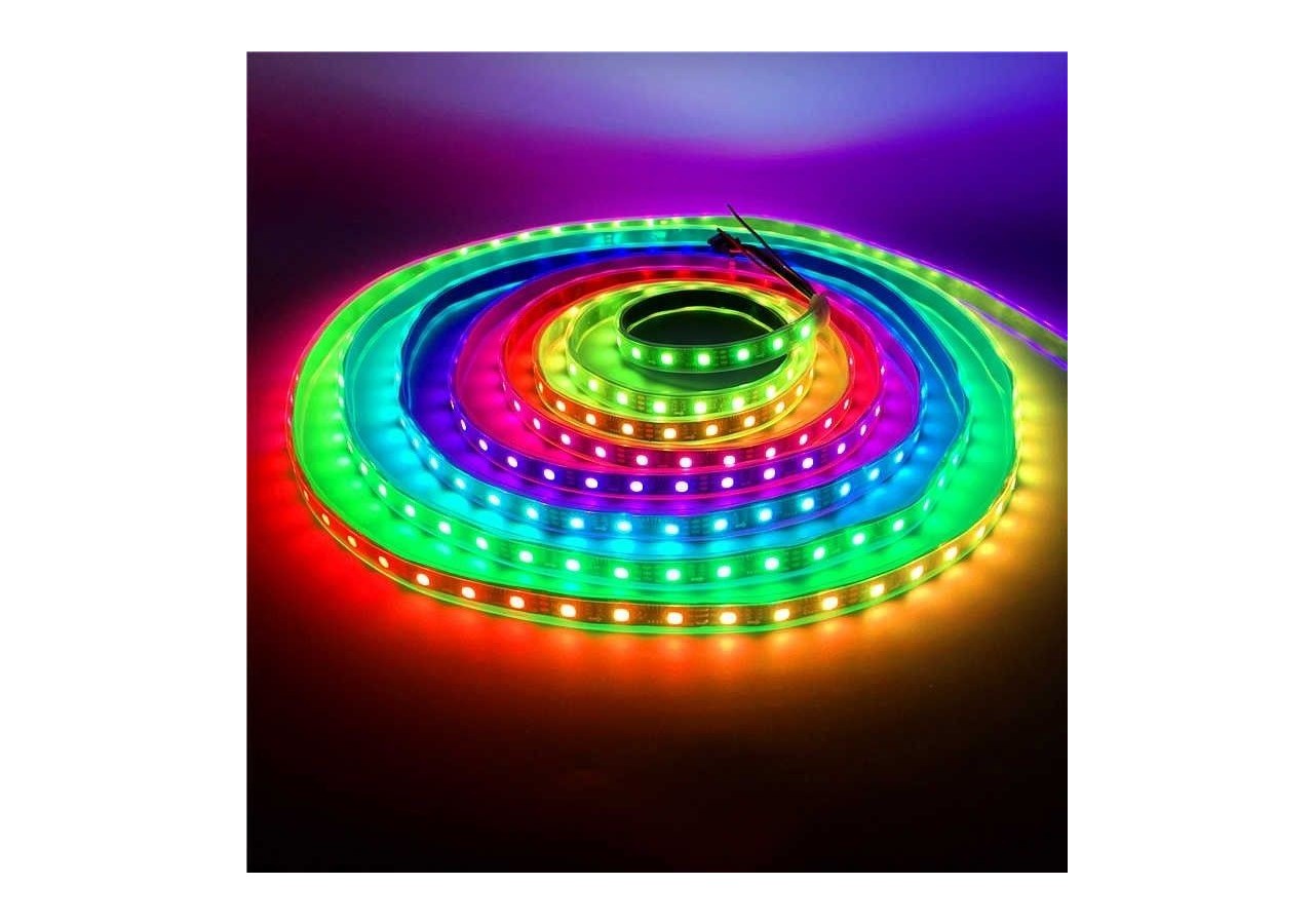 Ruban LED intelligent IC RGB 12V DC - 14,4 W/m -IP20 - 60 LED/m - Largeur 10mm - 5 mètres - B1576RGB - Barcelona LED