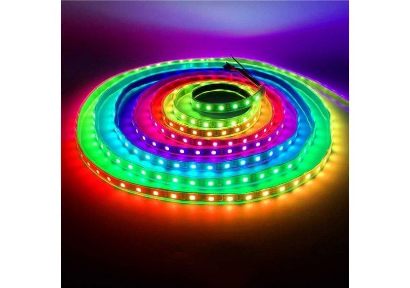 Ruban LED intelligent IC RGB 12V DC - 14,4 W/m -IP20 - 60 LED/m - Largeur 10mm - 5 mètres - B1576RGB - Barcelona LED