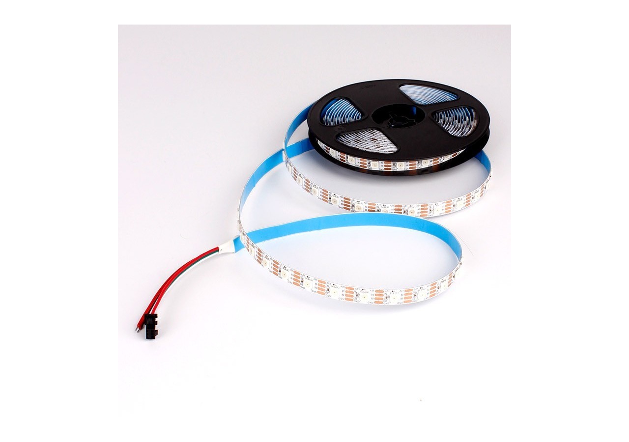 Ruban LED intelligent IC RGB 12V DC - 14,4 W/m -IP20 - 60 LED/m - Largeur 10mm - 5 mètres - B1576RGB - Barcelona LED