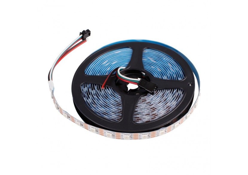 Ruban LED intelligent IC RGB 12V DC - 14,4 W/m -IP20 - 60 LED/m - Largeur 10mm - 5 mètres - B1576RGB - Barcelona LED