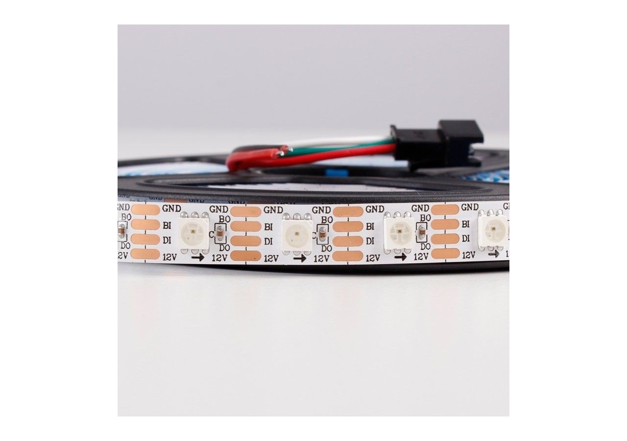 Ruban LED intelligent IC RGB 12V DC - 14,4 W/m -IP20 - 60 LED/m - Largeur 10mm - 5 mètres - B1576RGB - Barcelona LED