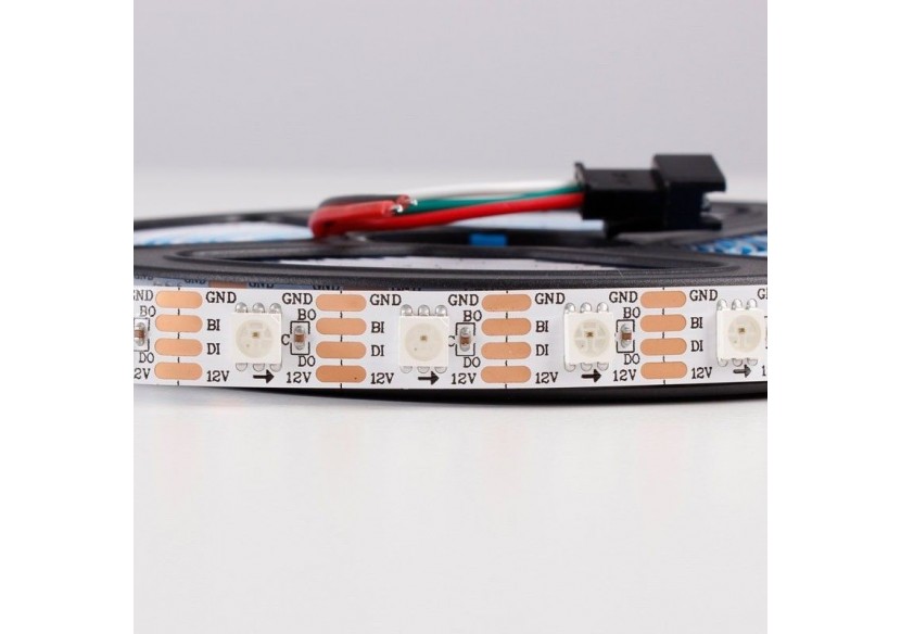 Ruban LED intelligent IC RGB 12V DC - 14,4 W/m -IP20 - 60 LED/m - Largeur 10mm - 5 mètres - B1576RGB - Barcelona LED
