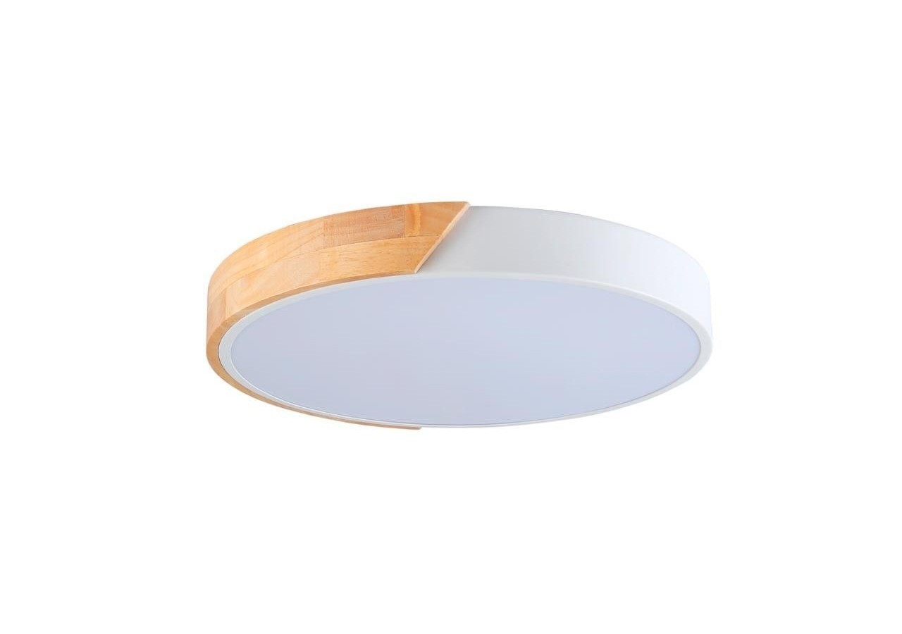 Plafonnier LED circulaire en bois 35W CCT diamètre 408x50mm - LN1631-CCT-B - Barcelona LED