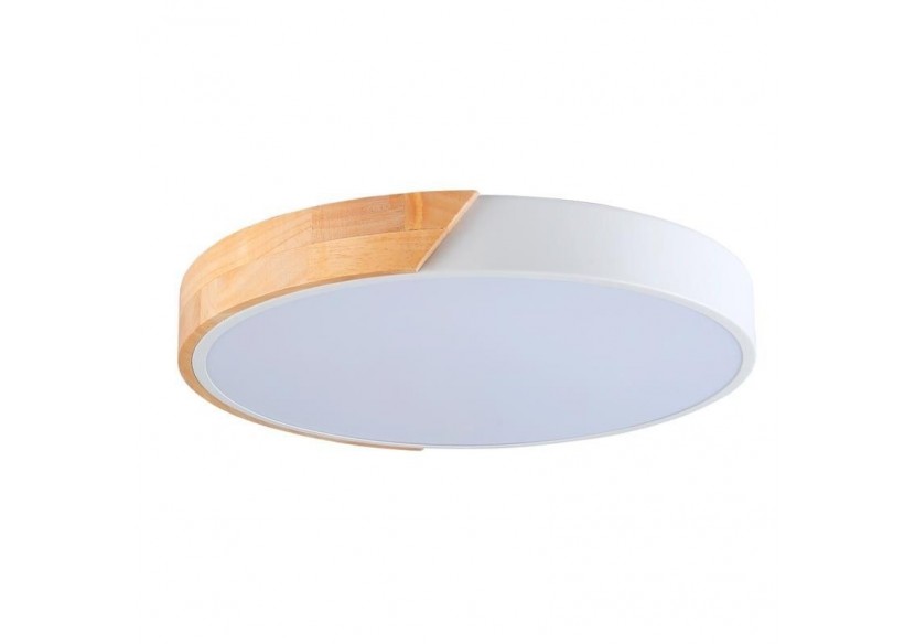 Plafonnier LED circulaire en bois 35W CCT diamètre 408x50mm - LN1631-CCT-B - Barcelona LED