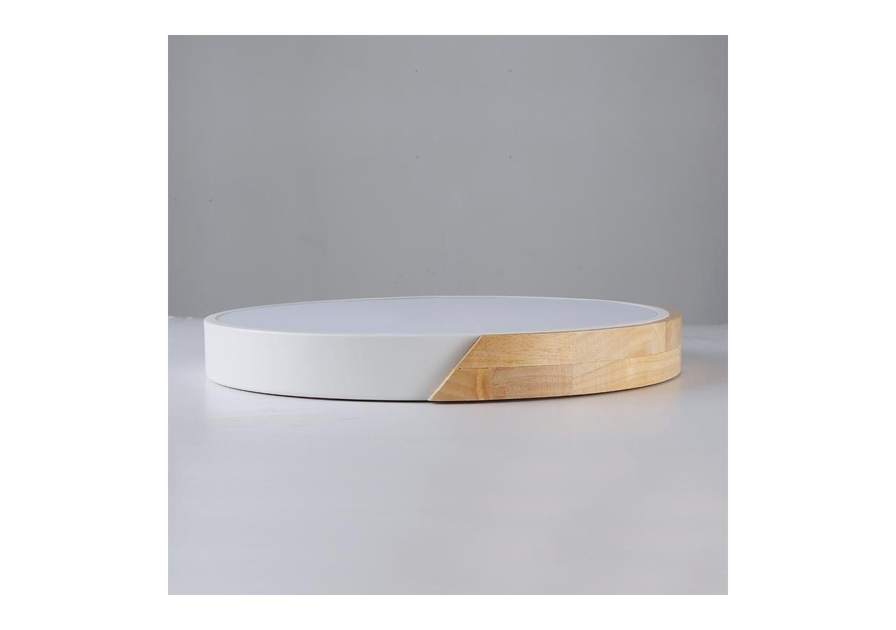 Plafonnier LED circulaire en bois 35W CCT diamètre 408x50mm - LN1631-CCT-B - Barcelona LED