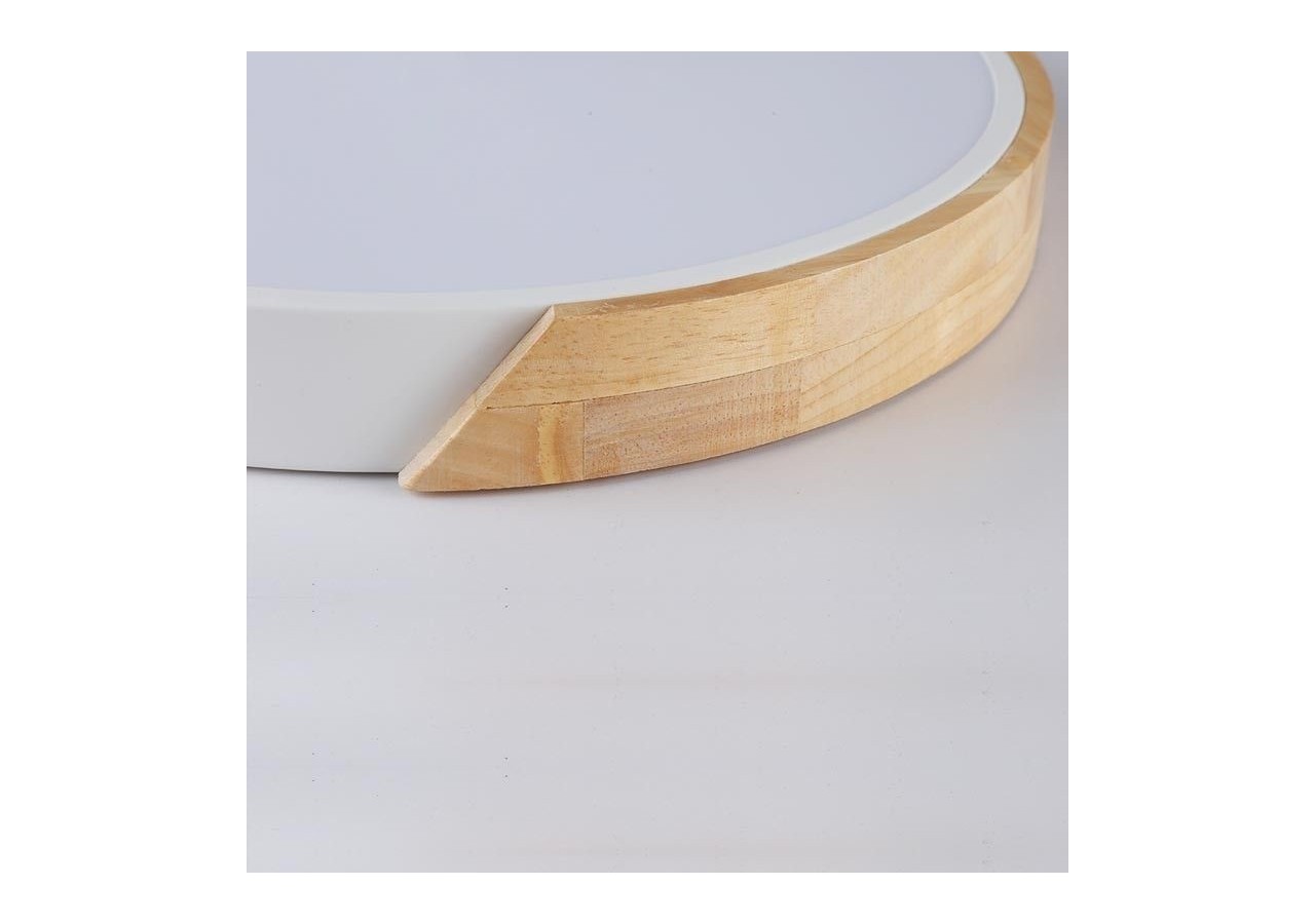 Plafonnier LED circulaire en bois 35W CCT diamètre 408x50mm - LN1631-CCT-B - Barcelona LED