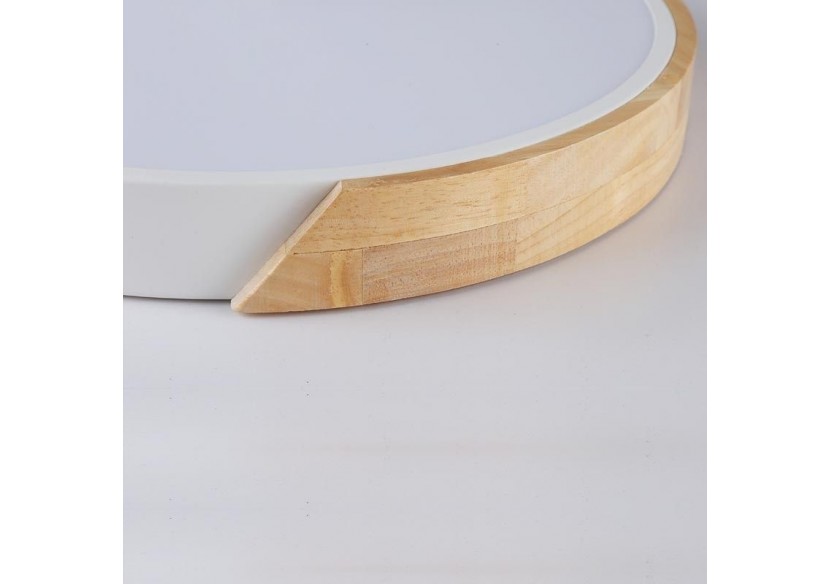 Plafonnier LED circulaire en bois 35W CCT diamètre 408x50mm - LN1631-CCT-B - Barcelona LED
