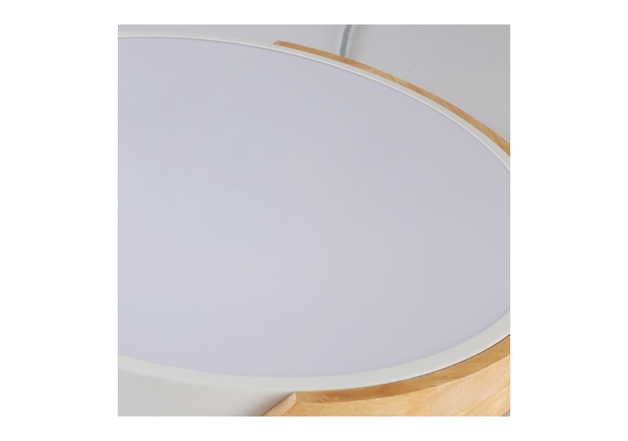 Plafonnier LED circulaire en bois 35W CCT diamètre 408x50mm - LN1631-CCT-B - Barcelona LED