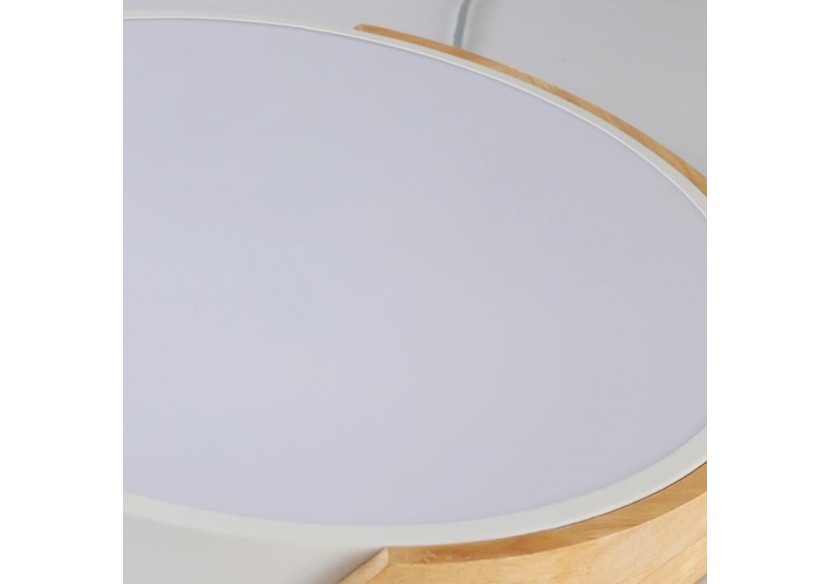 Plafonnier LED circulaire en bois 35W CCT diamètre 408x50mm - LN1631-CCT-B - Barcelona LED