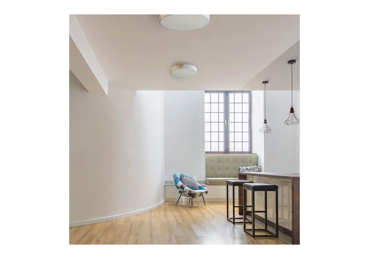 Plafonnier LED rond en bois 45W CCT diamètre 508x50mm - LN1632-CCT-B - Barcelona LED