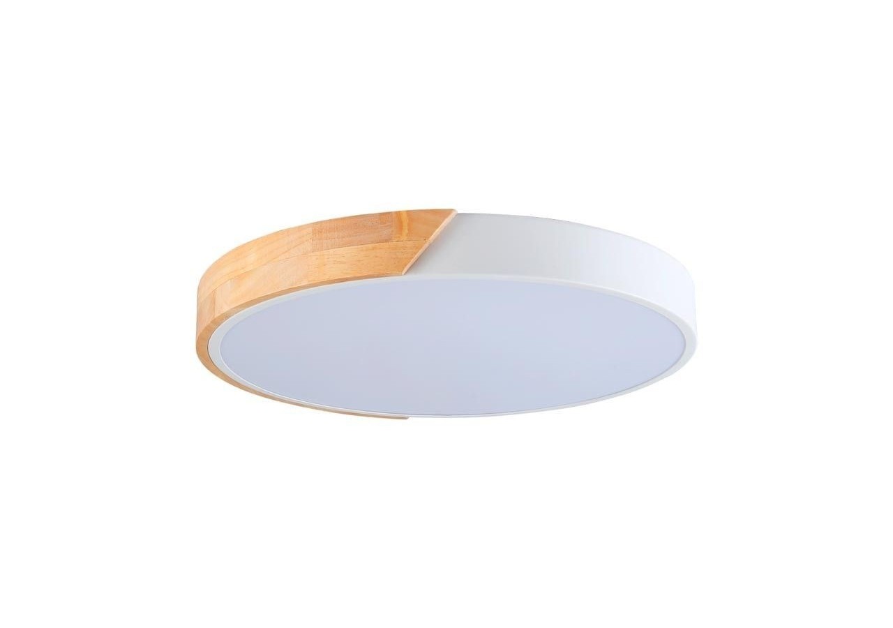Plafonnier LED rond en bois 45W CCT diamètre 508x50mm - LN1632-CCT-B - Barcelona LED