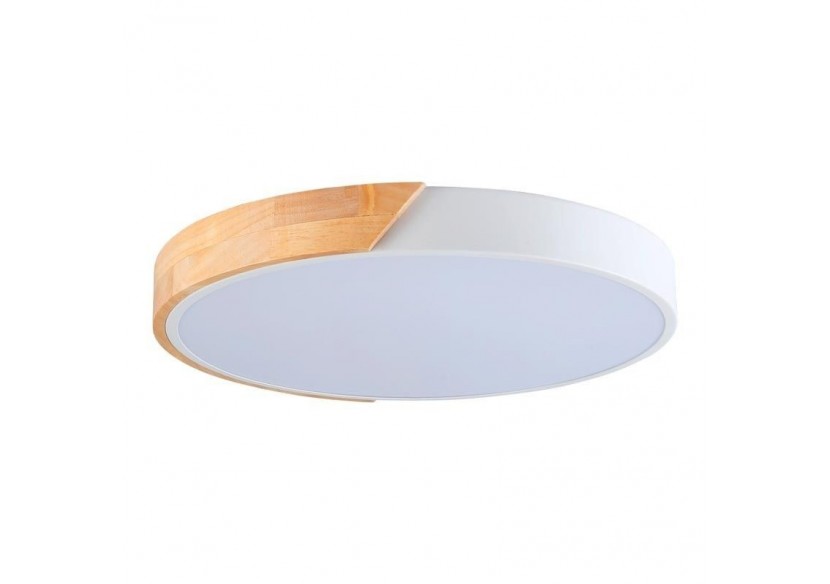 Plafonnier LED rond en bois 45W CCT diamètre 508x50mm - LN1632-CCT-B - Barcelona LED